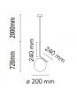 IC Ball Pendant 200mm, frosted glass